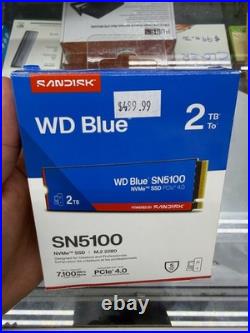SanDisk WD Blue SN5100 M. 2 2280 2TB PCIe 4.0 Internal NVMe Solid State Drive