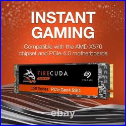 Seagate FireCuda 520 SSD 1TB PCIe Gen4x4 NV Me, Recertified, ZP1000GM30002