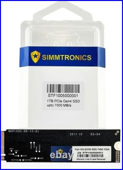 Simmtronics 1TB PCIe 4.0 NVMe M. 2 SSD Up to 7400MB/s Read, 6000MB/s Write
