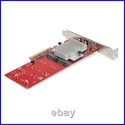 StarTech Dual M. 2 PCIe SSD Adapter, x8/x16 NVMe/AHCI, 3.0 SSD, Red