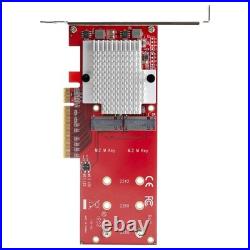 StarTech Dual M. 2 PCIe SSD Adapter, x8/x16 NVMe/AHCI, 3.0 SSD, Red