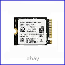 WD 2TB M. 2 2230 SSD NVMe PCIe4x4 PC SN740 For Steam Deck ASUS ROG Flow X Laptop