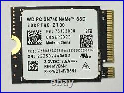 WD 2TB M. 2 2230 SSD NVMe PCIe4x4 SN740 For Steam Deck ASUS ROG Flow X Laptop USA