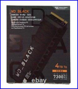 WD BLACK 4TB SN850X NVMe, M. 2 2280, Gaming SSD w Heatsink Works w PS5