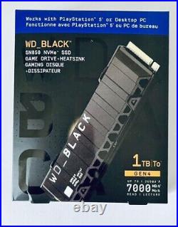 WD BLACK SN850 1TB SSD PCIe Gen 4 x4 NVMe with Heatsink for PS5 or PC NEW