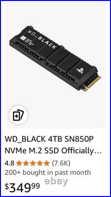 WD BLACK SN850P 4TB WDYBBYV0040BNC-WRSN Internal SSD for PS5 New Sealed