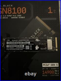 WD Black SN8100 1 TB PCIe Gen 5 M. 2 SSD Up To 14,900 MB/s (Amazing Condition)