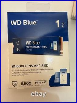 WD Blue SN5000 1TB PCIe 4.0 x4 NVMe M. 2 2280 SSD New Factory Sealed