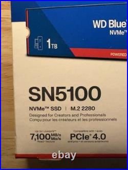 WD Blue SN5100 1TB Internal SSD PCIe Gen 4 x4 NVMe for laptops and desktops