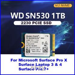 WD PC SN530 1TB M. 2 2230 SSD NVMe PCIe For Microsoft Surface Pro X Pro 7 & 8 SSD