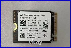 WD PC SN740 1TB 2230 M. 2 NVMe PCIe Gen 4x4 SSD Western Digital For Steam Deck