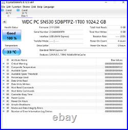 WD SDBPTPZ-1T00 1TB SSD PC SN530 M. 2 2230 NVMe PCIe For Steam Deck Surface Lapto