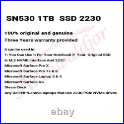 WD SN530 1 tb PCIe NVMe SSD 1tb Gen3x4 M. 2 Solid State Drive 30MM