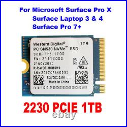 WD SN530 m. 2 2230 SSD 1TB NVMe PCIe for Microsoft Surface Pro 7+ 8 Steam Deck