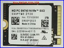 WD SN740 2TB M. 2 2230 SSD NVMe PCIe4x4 for Steam Deck ASUS ROG Flow X Laptop New