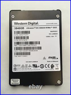 WD ULTRASTAR DC SN630 3.84TB 2.5 PCIe Gen 3.1 x4 U. 2 NVMe SSD WUS3BA138C7P3E3