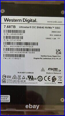 WD Ultrastar DC SN640 7.68TB U. 2 NVMe 2.5 Enterprise SSD (New Open)